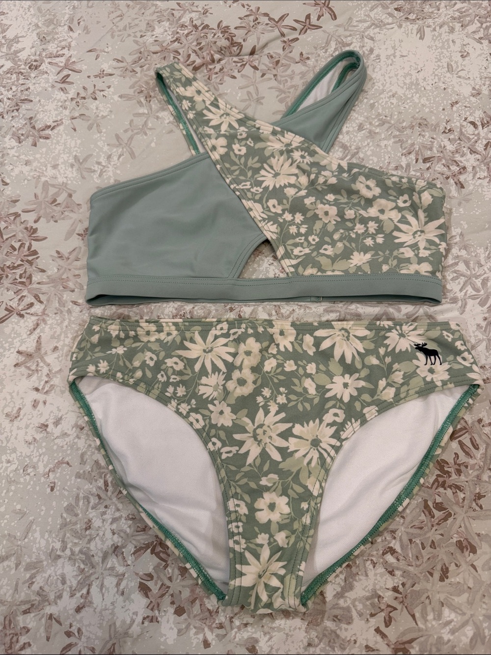 abercrombie kids Sage Green Floral Bikini Set
